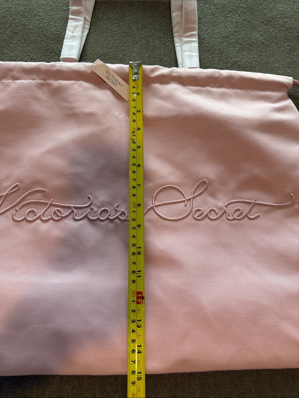 Victoria's Secret Light Pink Embroidered Canvas Tote - Picture 6 of 7